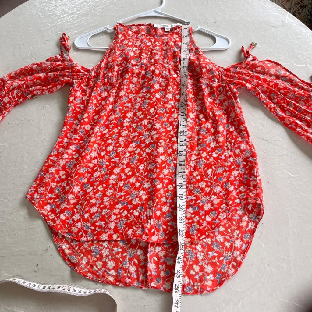 Veronica Beard Flynn 100% Silk Cold Shoulder Floral Blouse Size 4 - Image 7