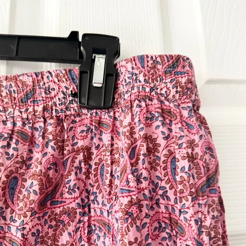 Calypso Christiane Celle NWT Pink Purple Red Tiered Colorblock Cotton Skirt OS - Image 8