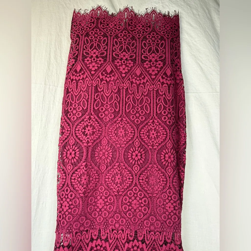 Lulu's Burgundy Lace Midi Dress - Image 3