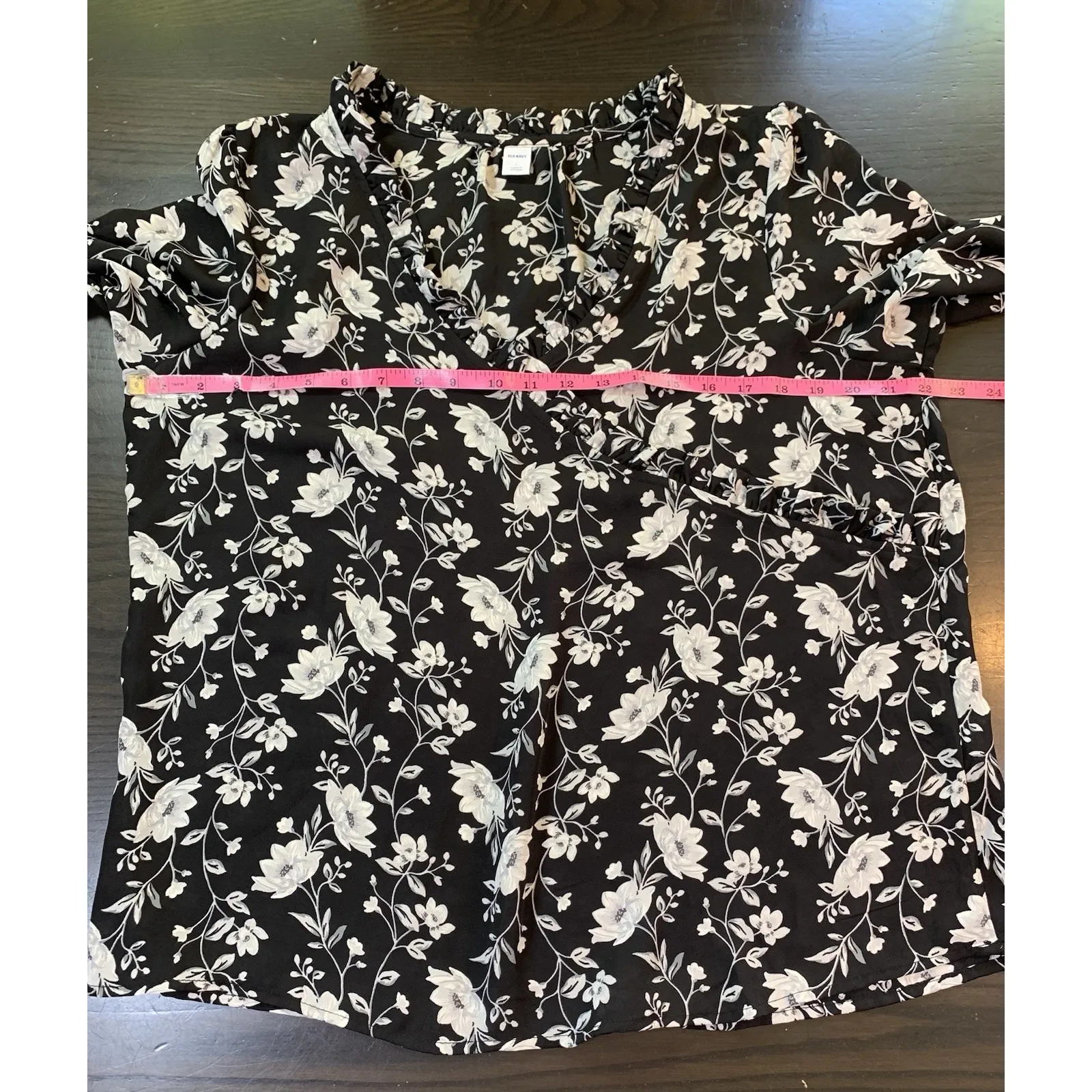 Old Navy‎ Faux Wrap Shirt Womens Large Floral Lightweight Office Church - Image 7