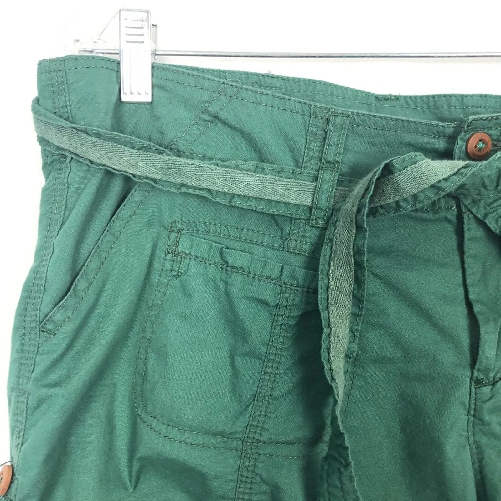 1955 Vintage Womens Hipster Shorts 13 Waist Tie Coquette Chic Minimalist Casual Green Size undefined - Image 3