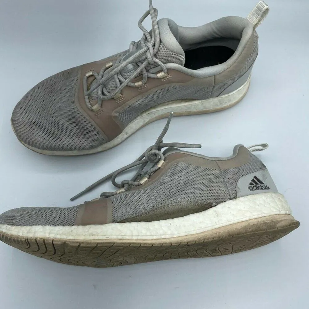 Adidas Womens Gray Pure Boost BB3286 Lace Low Top Running Shoes Size 10 Sneakers - Image 4