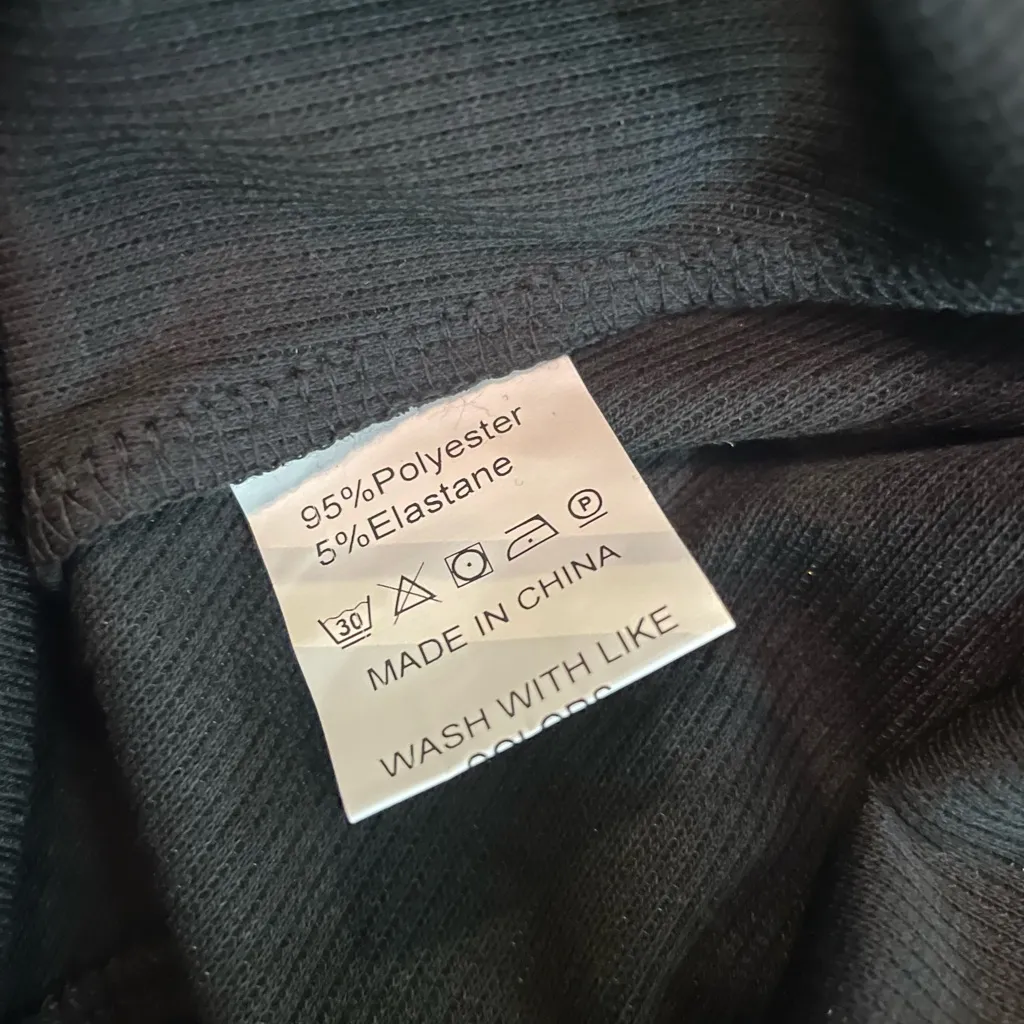 SHEIN Solid Ribbed Tank & Drawstring Shorts Black Lounge Set Size Small - Image 3