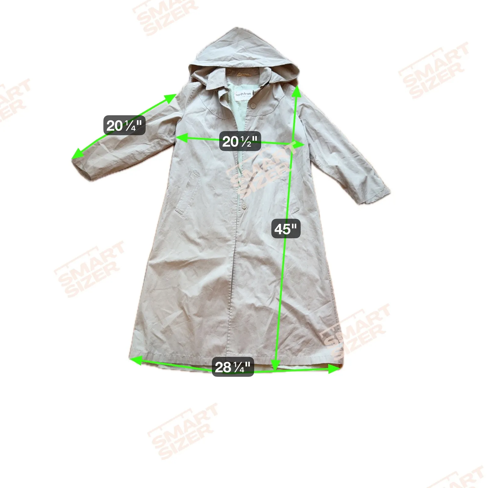 Vtg Nordstrom Town Square Hooded Trench Coat Women Size 10. - Image 4