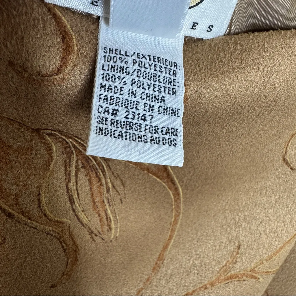 Talbots Equestrian Horse Print Midi Wrap Skirt Faux Suede size 2 Western Boho - Image 12