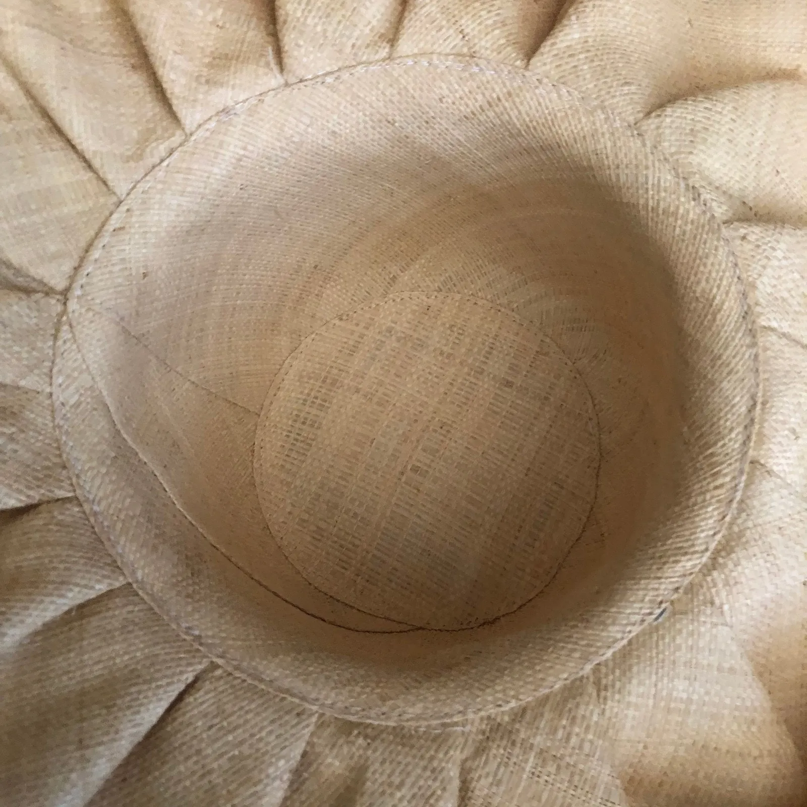 Vintage Natural Beige Wide Brim Sinamay Hat with Ruffled Brim And Bow - Image 16