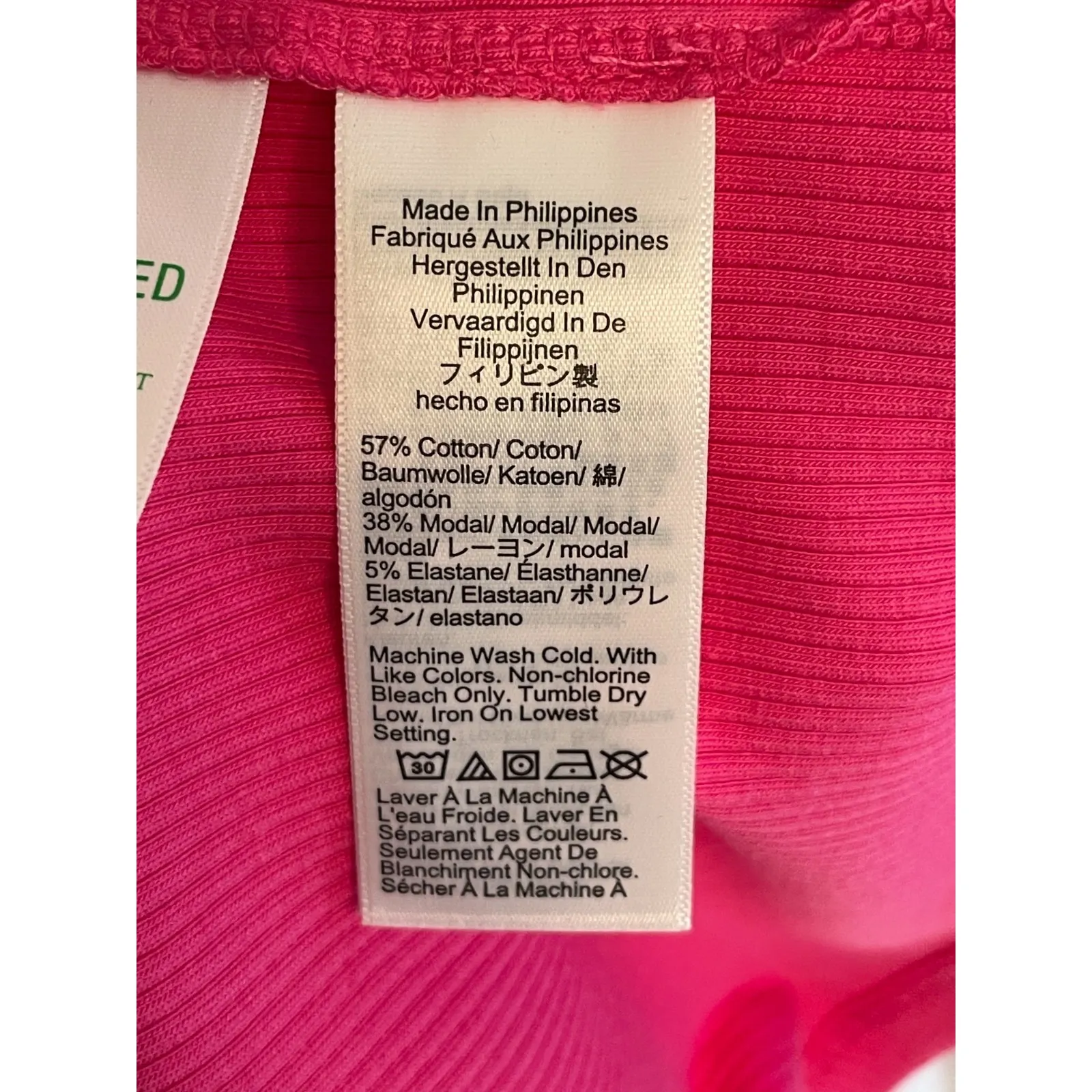 J. Crew Top Women XL Ruffle Sleeve Hot Pink Ribbed Stretch Flutter‎ Blouse - Image 6