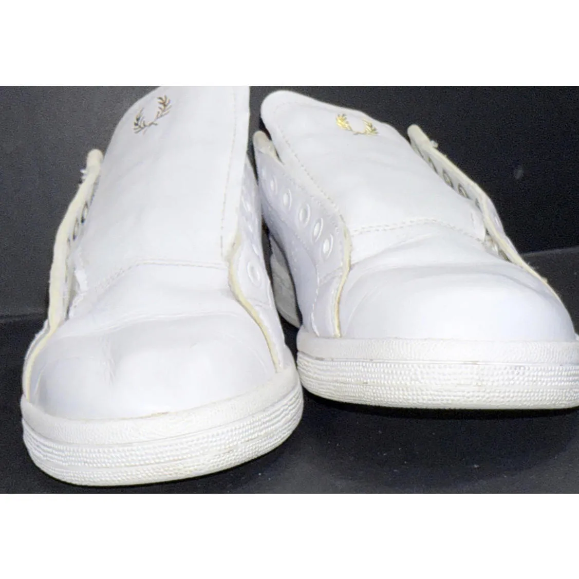 Fred Perry White Canvas Low Trainer Designer Athleisure Sneakers Shoes Womens 6 - Image 13