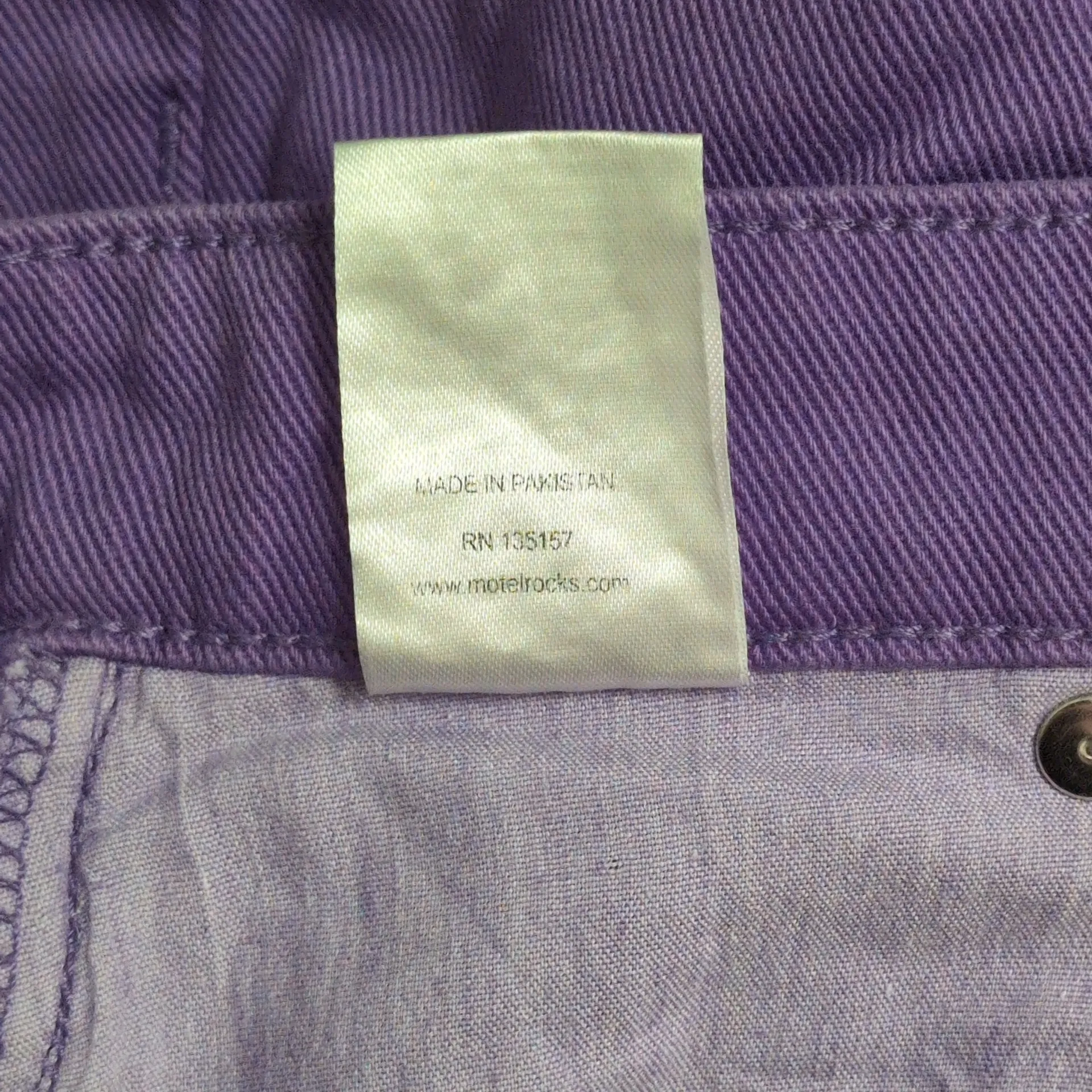 Motel Rocks Purple Button Closure 5-Pocket Casual Pants XS/33 - Image 10