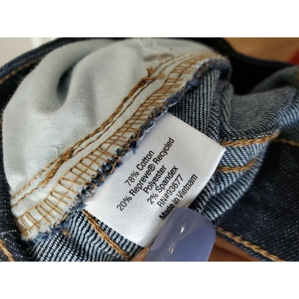 ST. Johns Bay Women Blue Denim Cotton Mid Rise Straight Leg Jeans Pant Size 24WS - Image 9