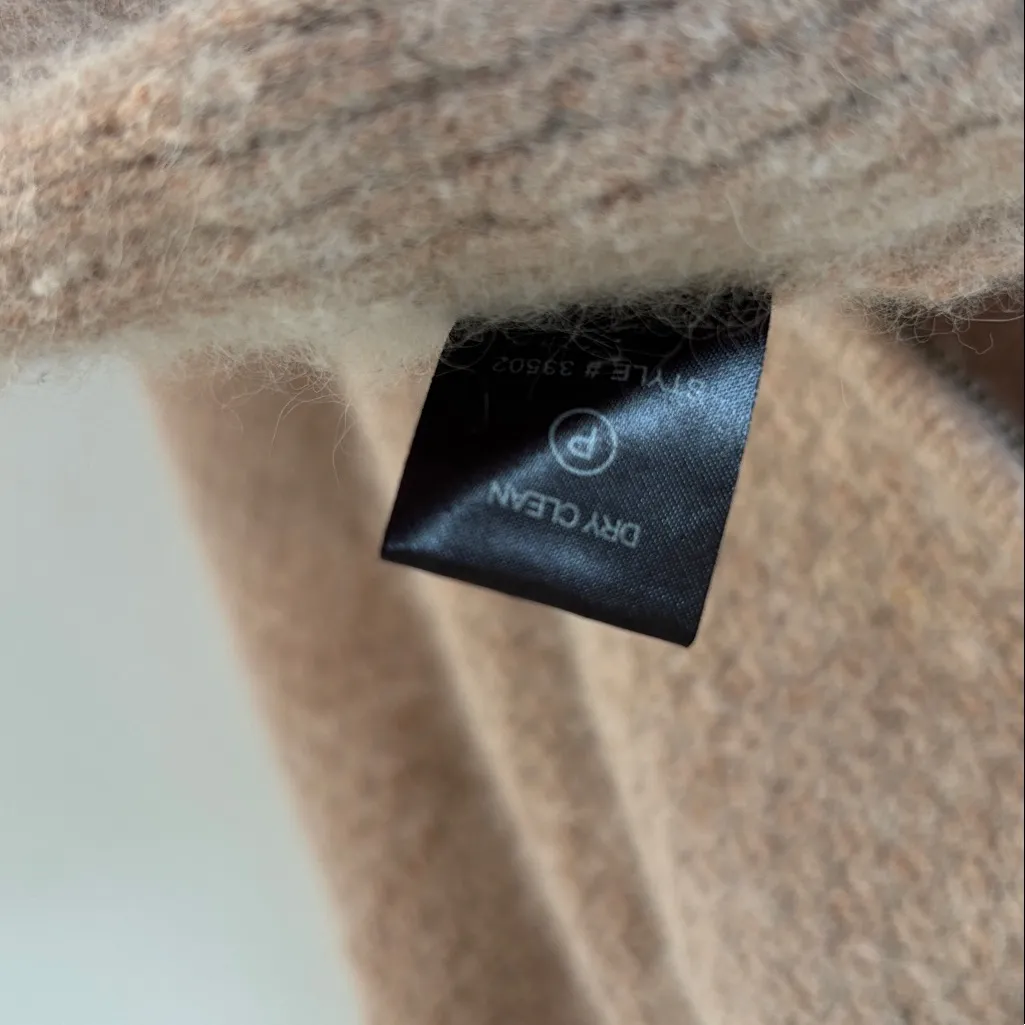 360 Cashmere Sweater Wool Zipper Cardigan Beige Sz Small Grandpacore Neutral - Image 12