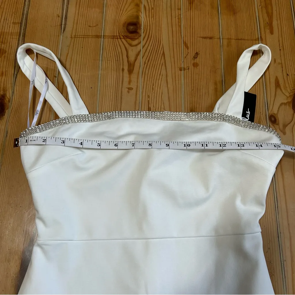 NWT Glowing Allure White Rhinestone Sleeveless Bodycon Mini Dress - Image 10