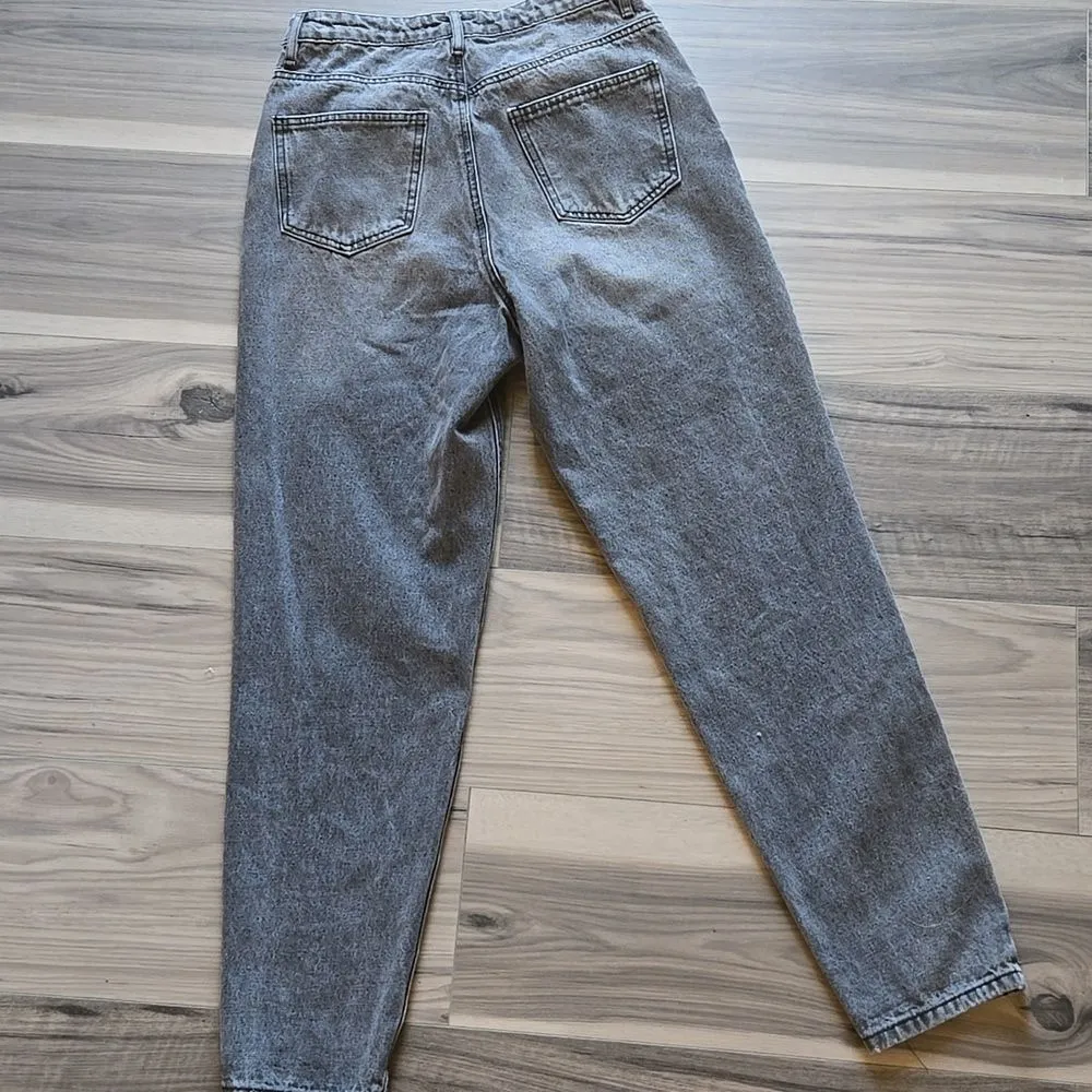 Missguided High Rise Mom Jeans 4R Black/grey Y2k Washed Retro Grungecore - Image 6