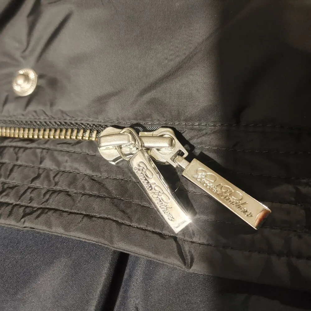 Brooks Brothers 346 Womens Black Quilted Down Puffer Jacket Size L Button Zip - Image 6