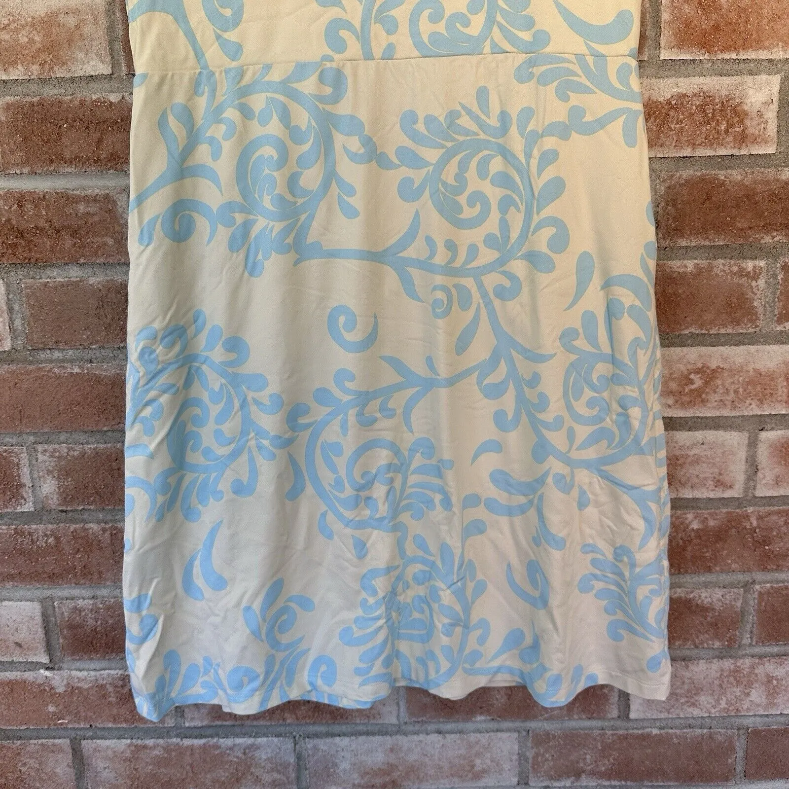 J. McLaughlin Catalina Cloth Paisley Tank Dress Cream Blue Medium - Image 8