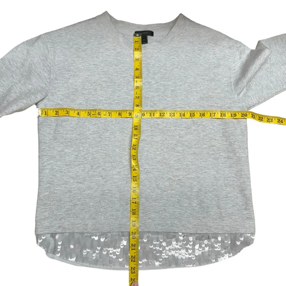 J.Crew Heather Gray Sequin Trim Boxy Fit Sweatshirt Size Small B7027 - Image 15
