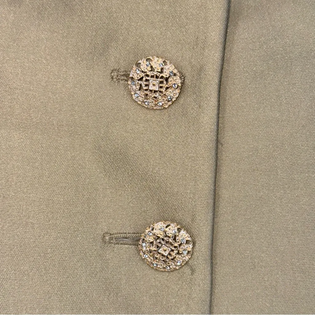 Beautiful Silk &Cotton Blend Formal Brown Blazer, black tie, Talbots size 10 - Image 4