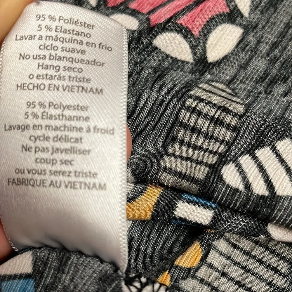 Black Multi-Color Paisley Print Open Front Short Sleeve Cardigan Size S - Image 12