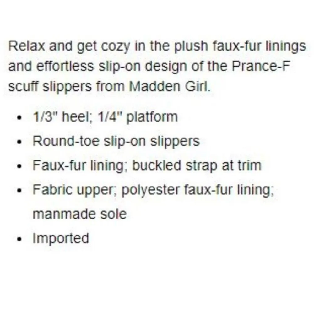 Madden Girl Women’s Prance-f Mule Black Fabr Plush Faux Fur lining - Image 3