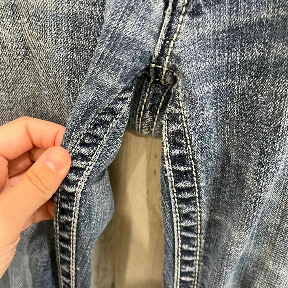 Miss Me Y2K Fleur De Lis Embroidered Pockets Low Rise Bootcut Jeans Womens 29 - Image 4