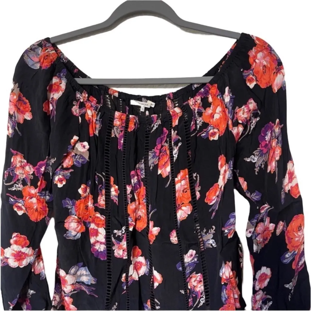 Tularosa Revolve Floral Black and Red Women's Top Blouse Small S - Image 2