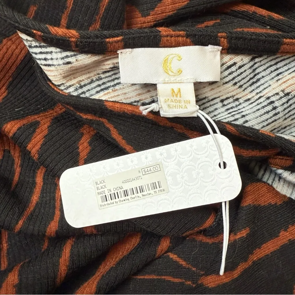 NWT Charming Charlie Tiger Stripe Jumpsuit Size Medium - Image 5