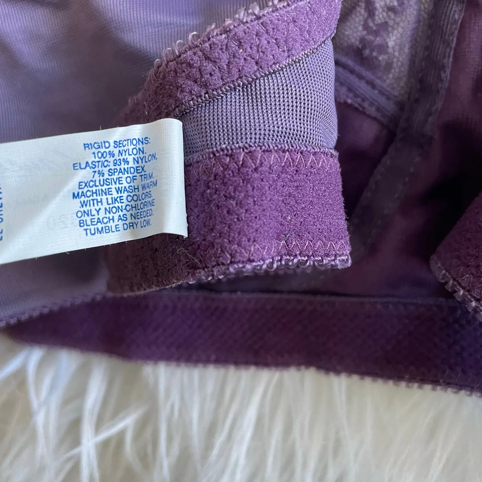 Vintage 80s Sear Enhance Soft Cup Unlined Purple Lace Satin Bra 40C 40 C New NWT - Image 8