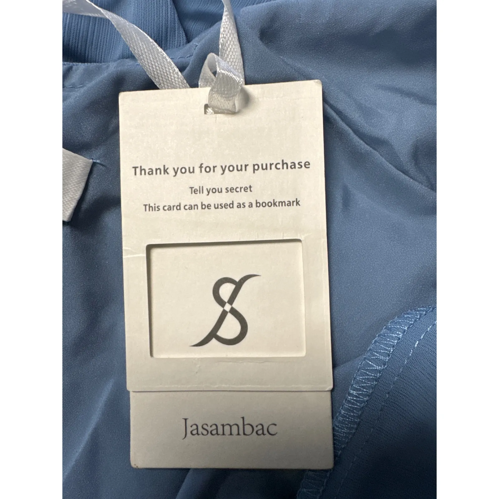 Jasambac Women's Blue Maxi Dress V Neck Short Sleeve Twist Front Formal Size L - Image 10