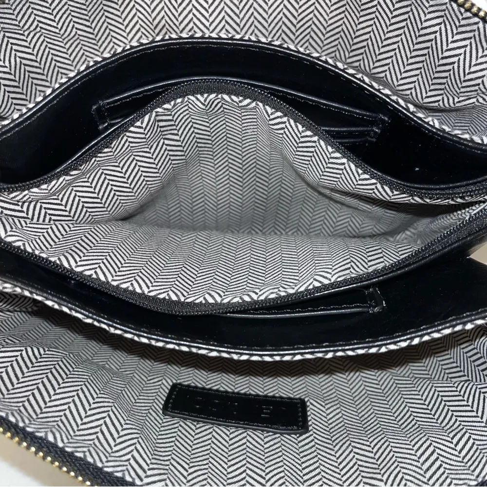 JEN & CO Black White Canvas Versatile Wristlet Crossbody Bag Purse - Image 11