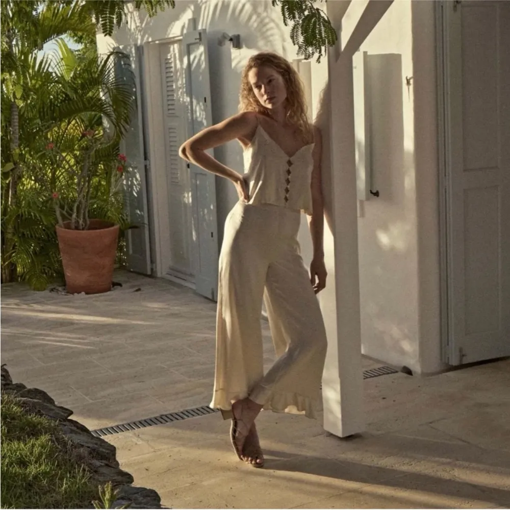 DÔEN 100% silk serenity pant in mother of pearl NEW Size XL - Image 6