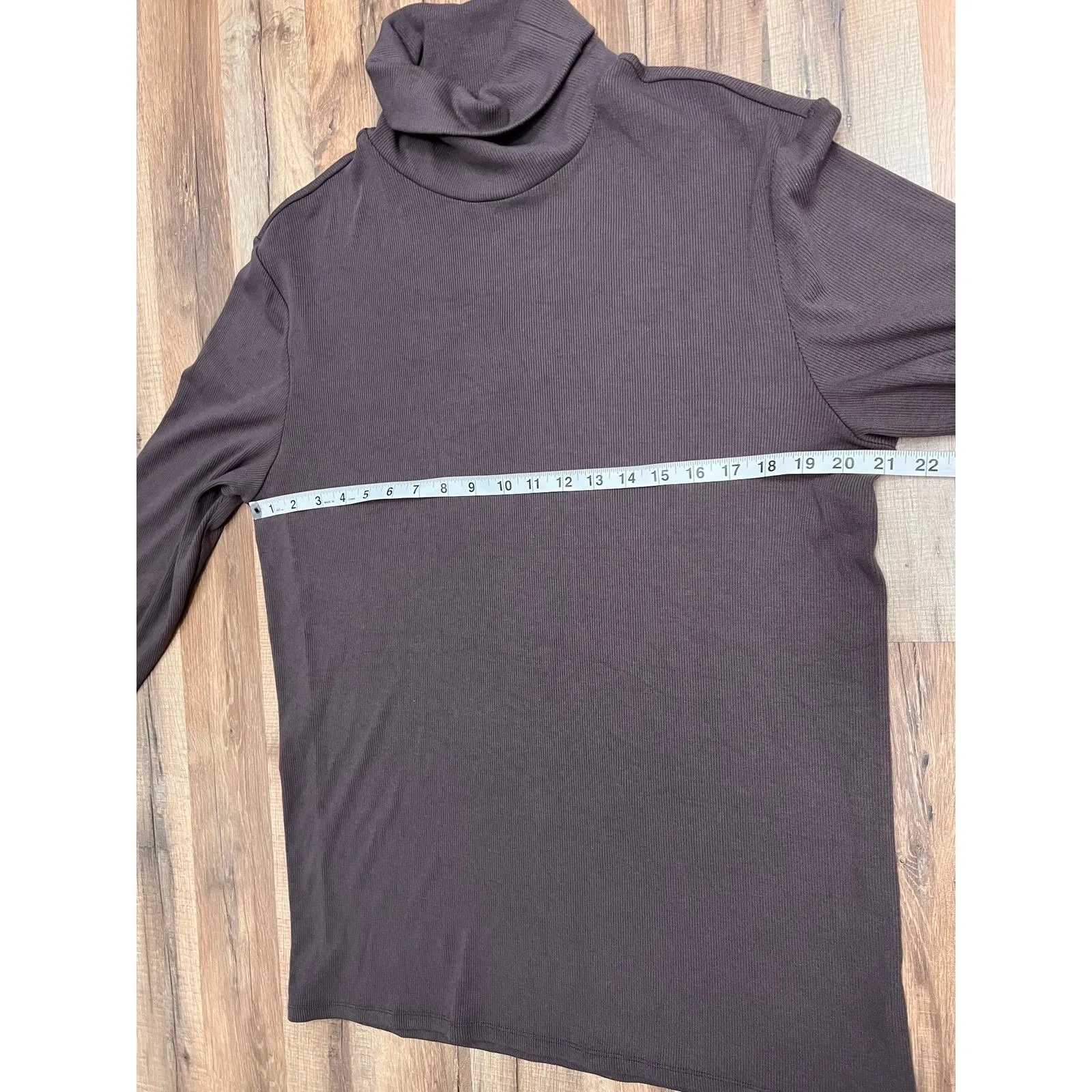 Guess Ribbed Turtleneck Long Sleeve Chocolate Brownie‎ XL Slim Fit NWT - Image 8