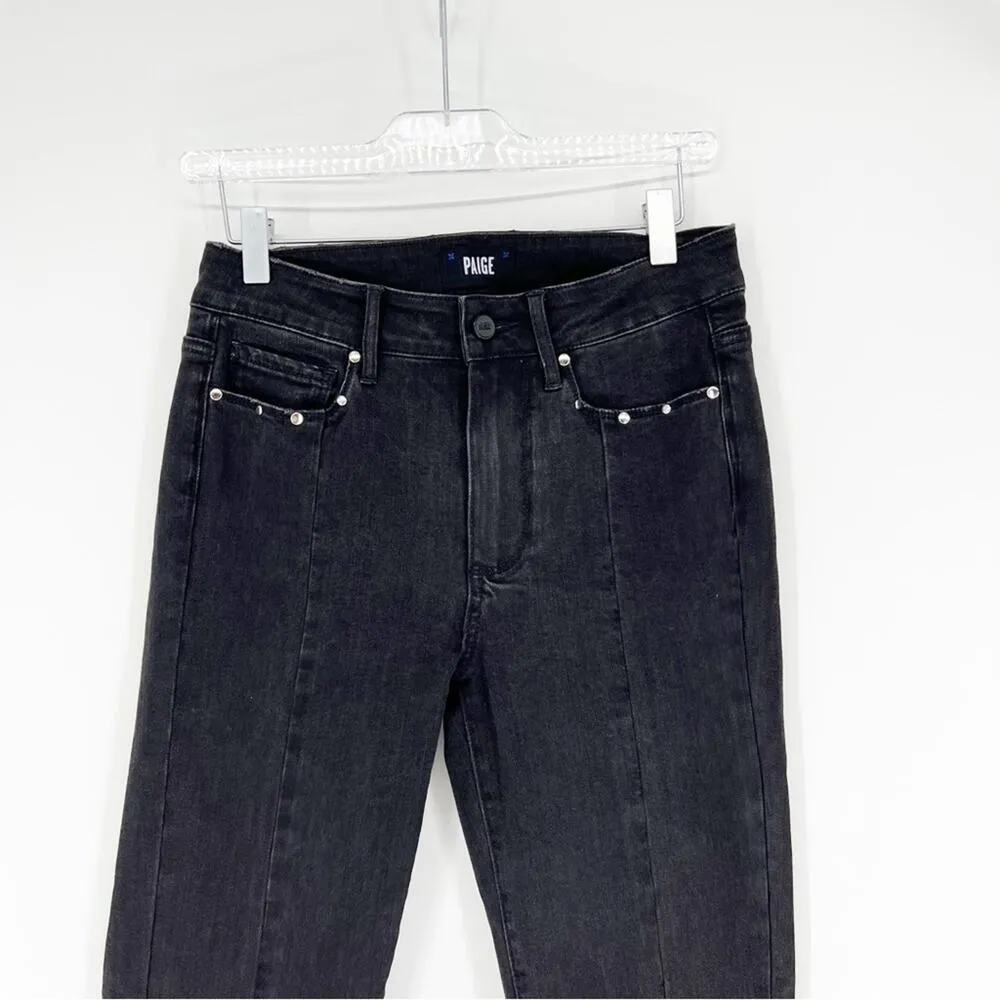 PAIGE Hoxton Ankle Peg Studded Jeans 27 Black - Image 3