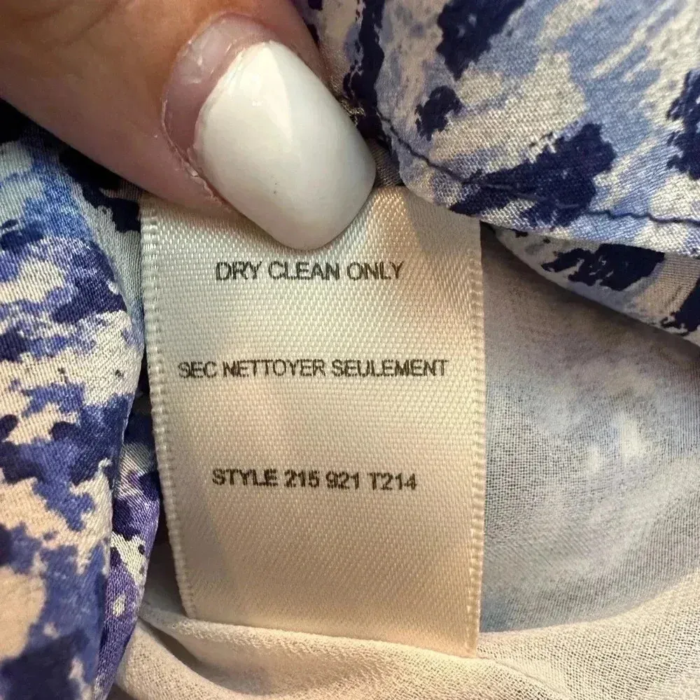 REBECCA TAYLOR Silk Leo Fever Blue Crush Leopard Peplum Ruffle Blouse Size 6 S - Image 14