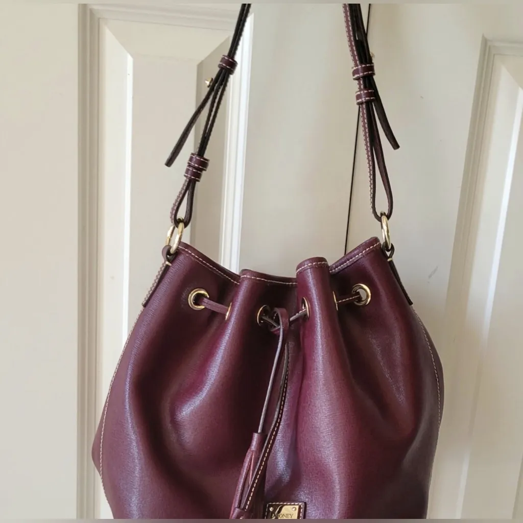 DooneyBourke 'Serena' Saffiano Leather Crossbody in the beautiful deep burgundy - Image 11