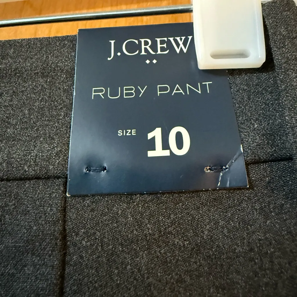 J. Crew Ruby Pant Pants Gray Grey Office Polyester Viscose Blend NWT Size 10 - Image 12