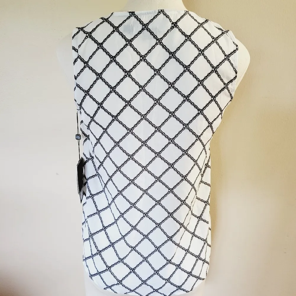 Versace 19.69 italia lattice print blouse size sma - Image 4