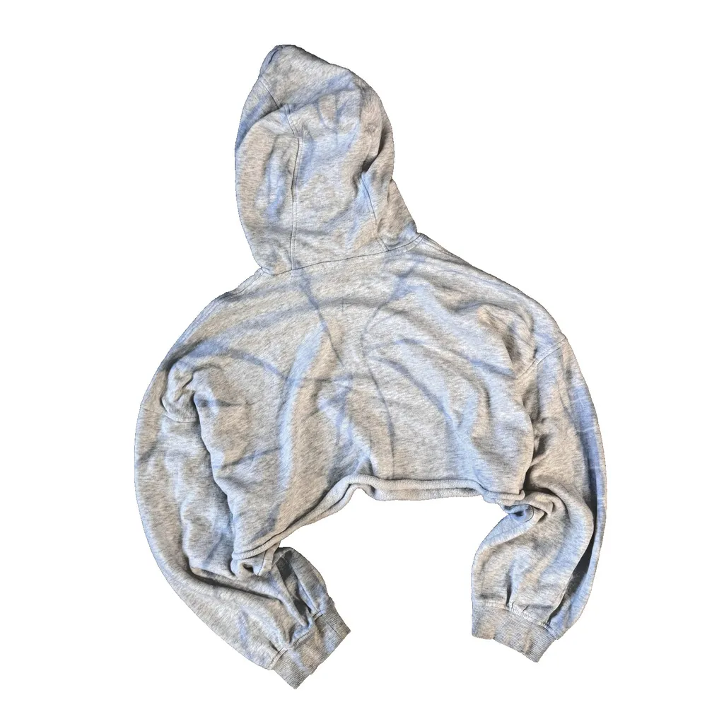 H&M Divided Cropped Hoodie Gray Tie Dye Women's L Fleece Sweatshirt Jacket EUC - Image 8