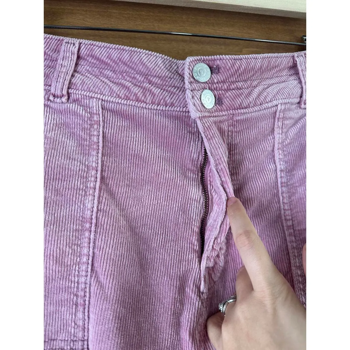 Pilcro Anthropologie Pink Corduroy High Rise Straight Leg Pants Women’s size 32 - Image 4