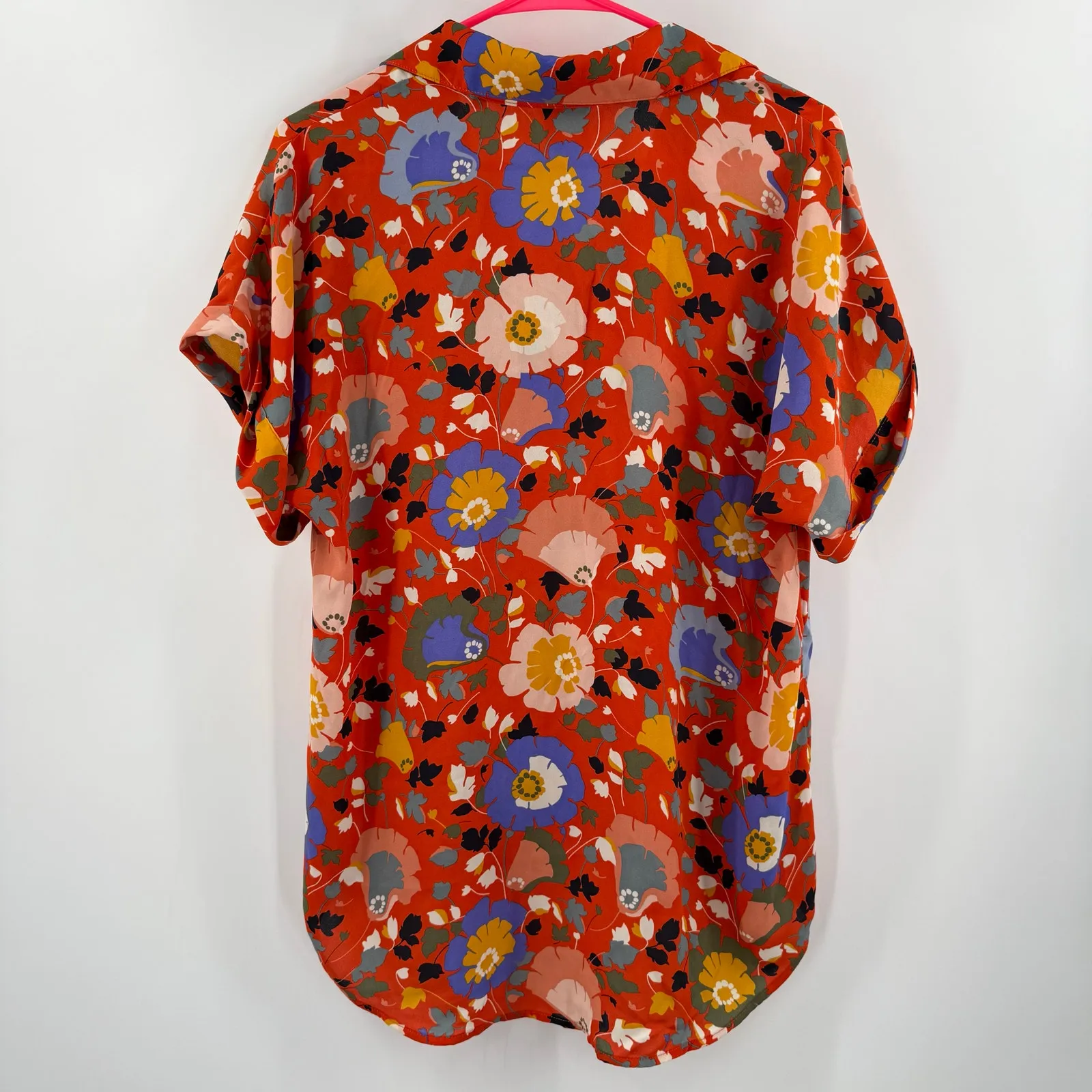 CABI Blouse Size Small 5892 Replay Floral Short Sleeve V-Neck Tunic Office Work - Image 4
