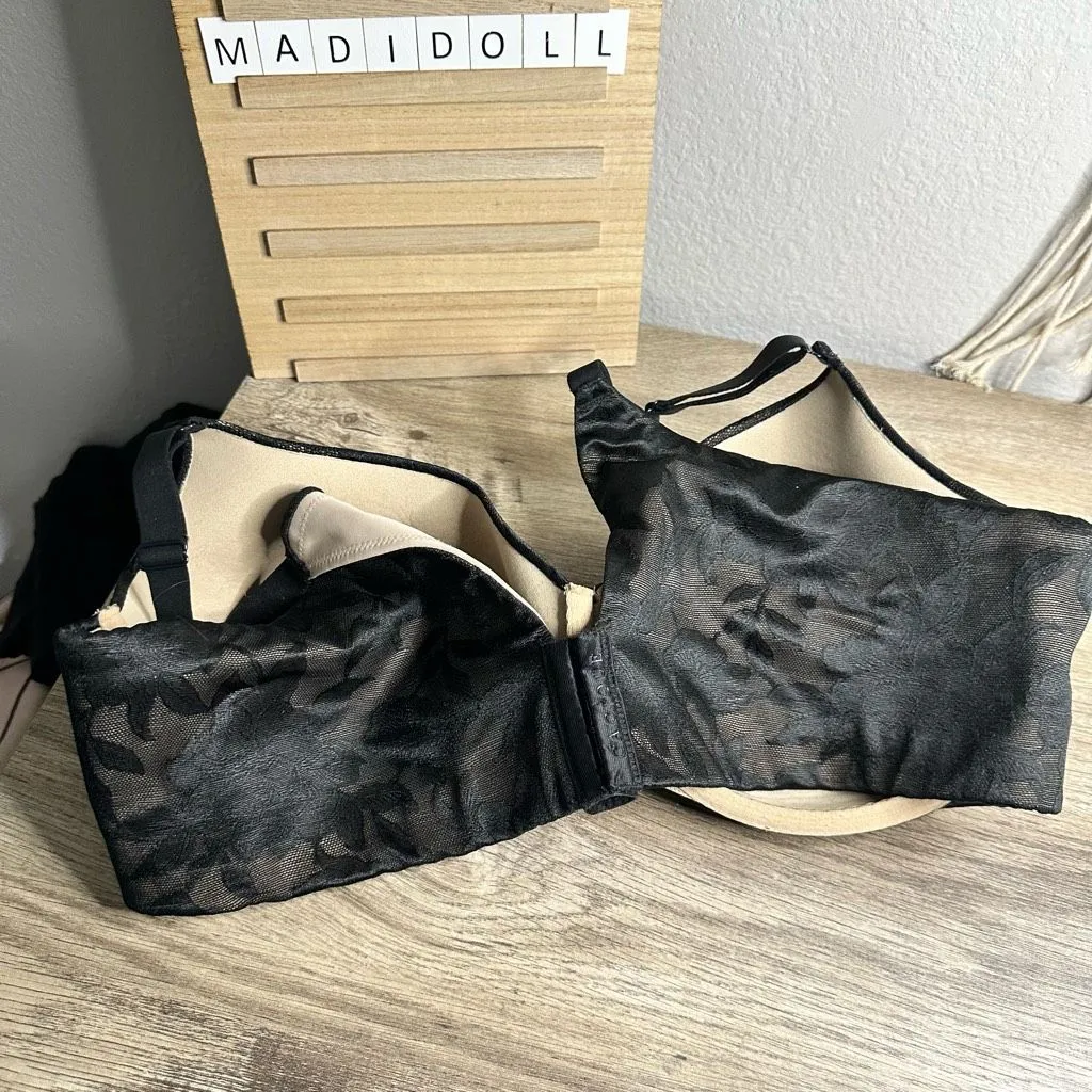 Cacique Women’s 44DD Black Lace Nude Bra - Image 2