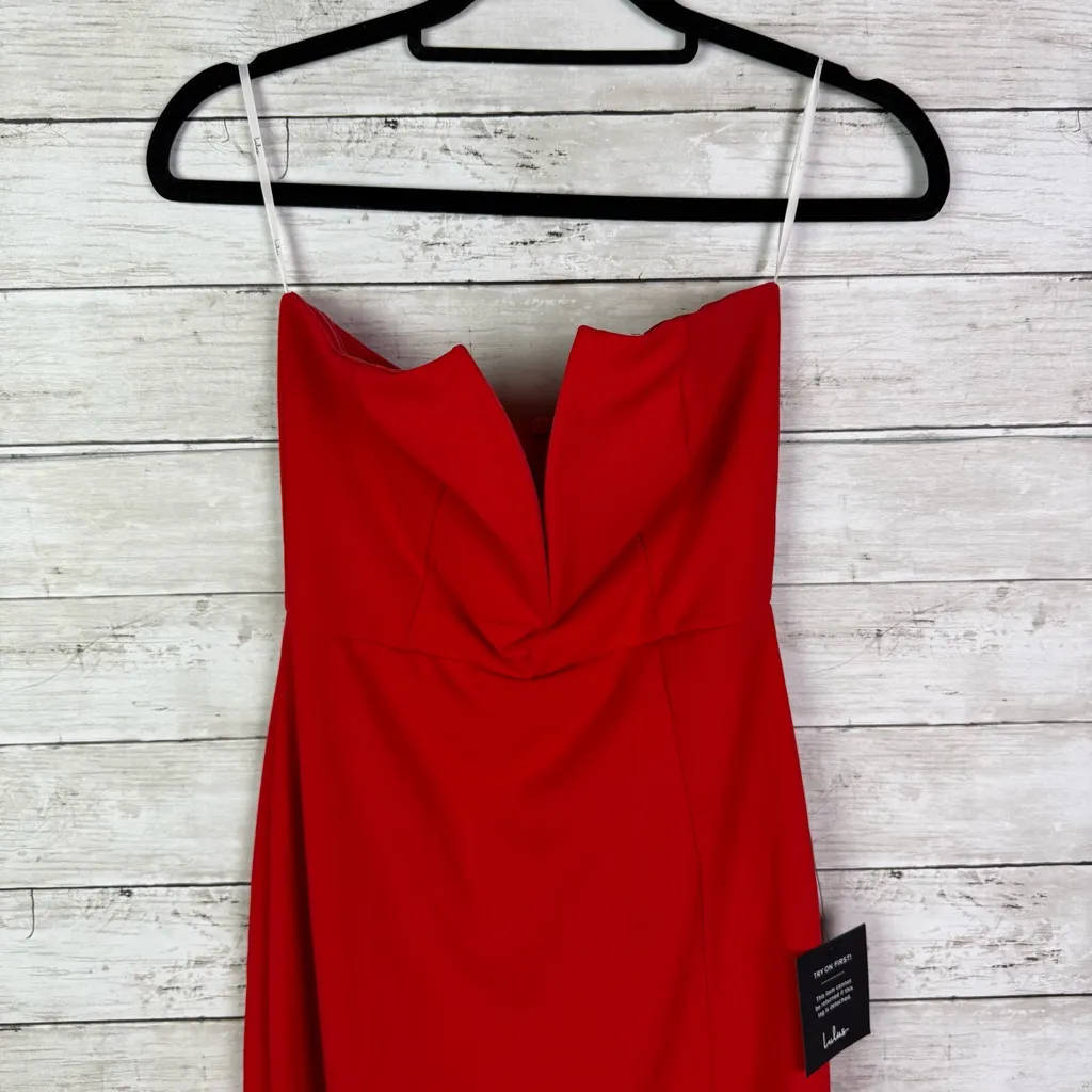 Lulus Dedicated to Glamour Red Strapless Maxi Dress Red Size Small - Image 4