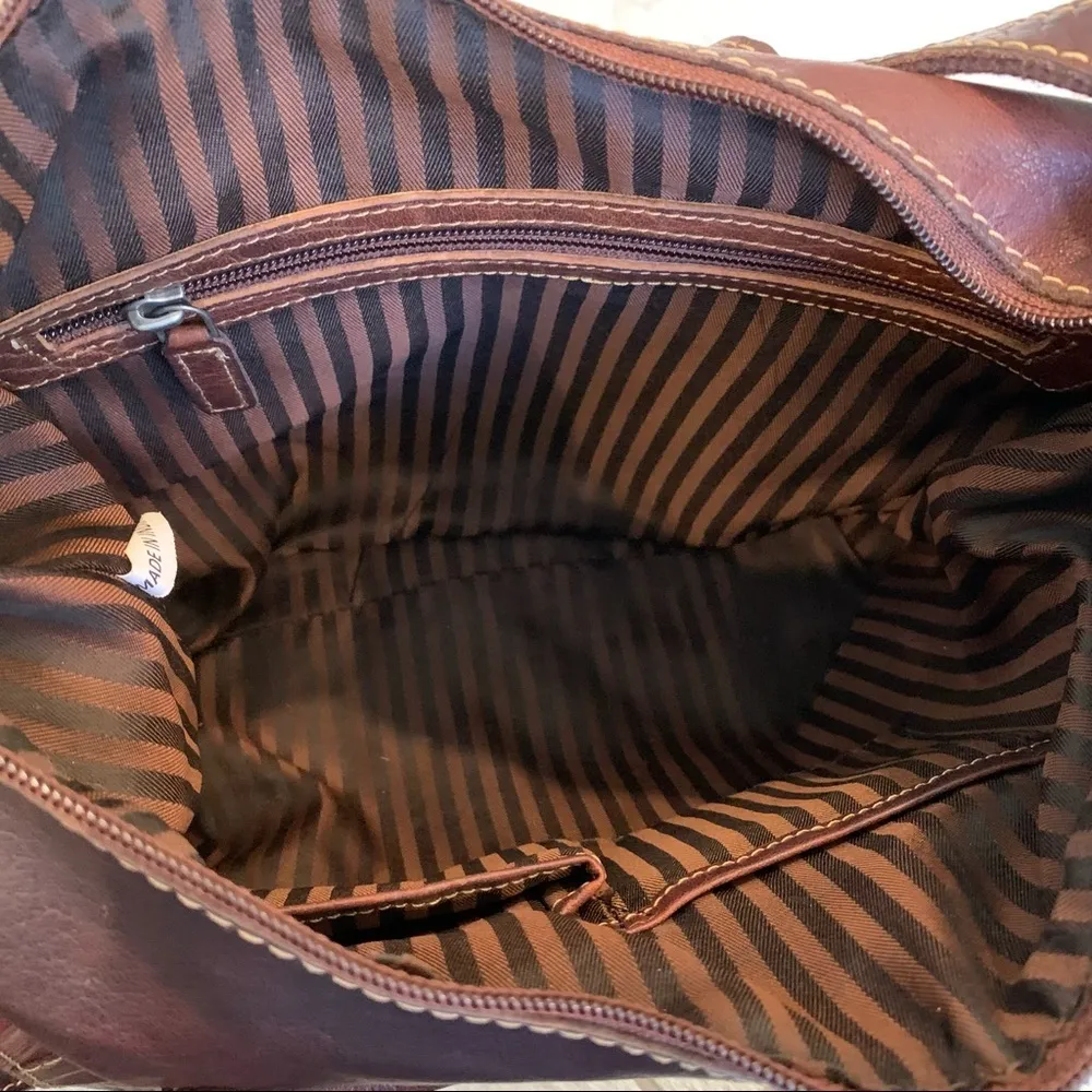 Jack Georges Voyager Collection Leather Hobo Bag Brown - Image 13