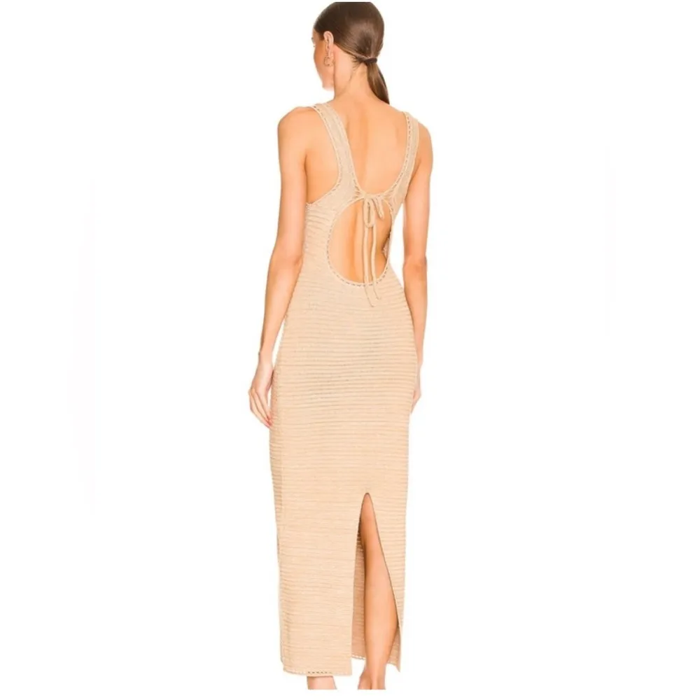 Torn by Ronny Kobo collection midi dress in lark/white - Image 4
