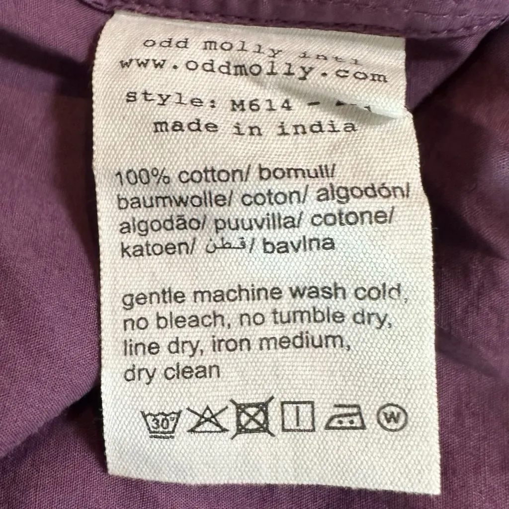 Vintage Odd Molly Coquette Dainty Retro 50s Top in Eggplant Purple Size XL NWT - Image 8