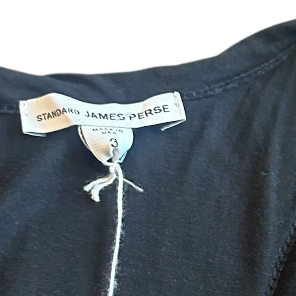 Standard James Perse Racerback Blouson Dress Black Sleeveless Size 3 Large NWT - Image 11
