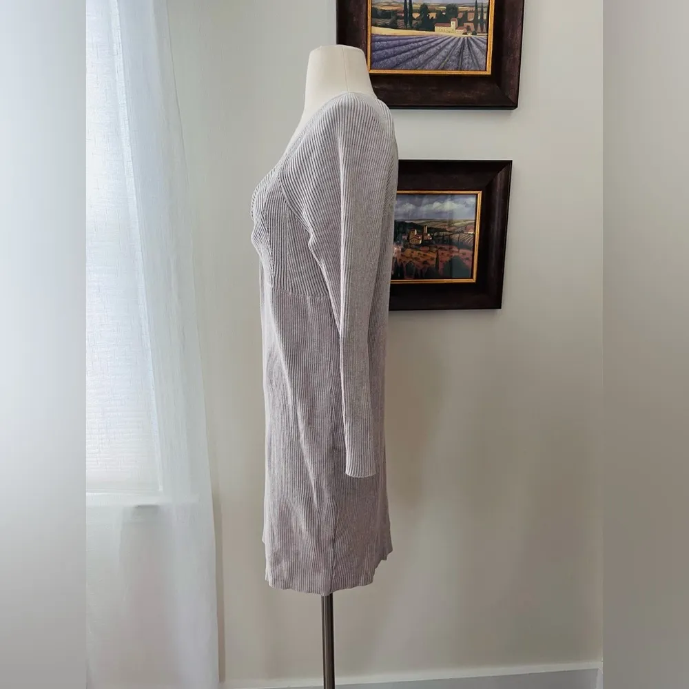 Madden NYC Ribbed Knit Dress Gray Size undefined - Image 2