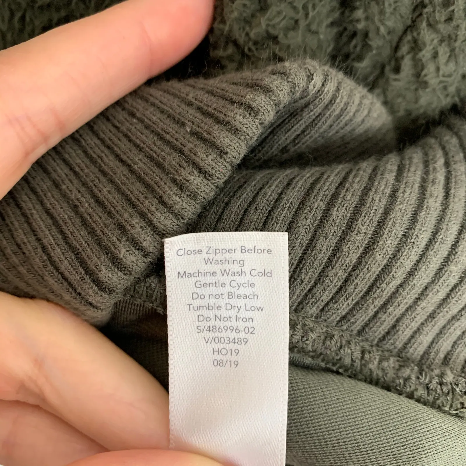 Athleta  Talus Olive Green Sherpa 1/2 Zip Pullover Jacket Womens Large - Image 15