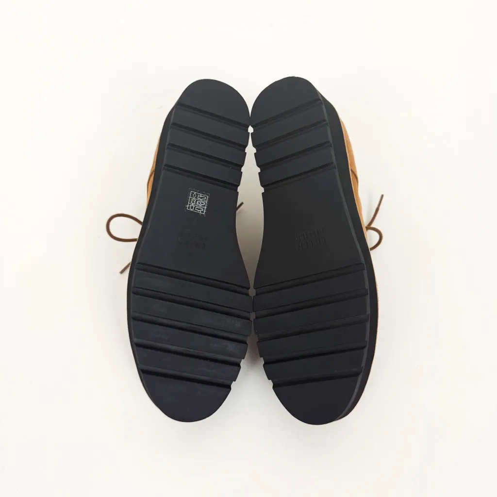 Eileen Fisher Eddy Suede Platform Oxford in Tobacco Brown | Size 7 - Image 9