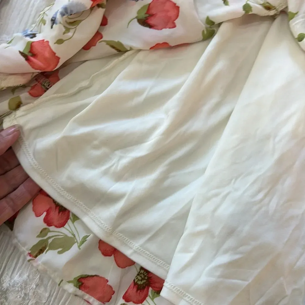 Forever 21 floral empire waste Dress Sz M - Image 7