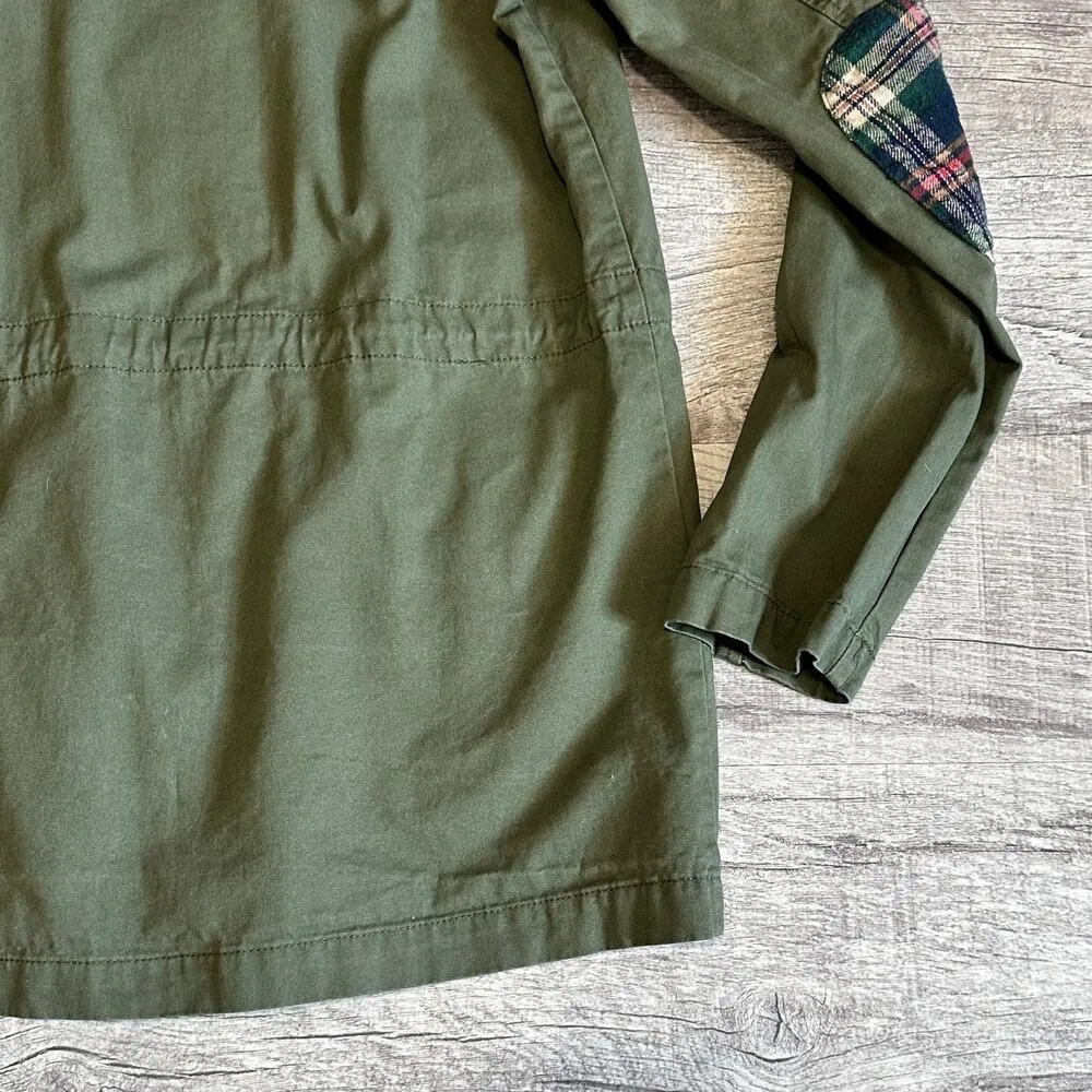 Mine Utility Jacket Womens S Army Green Full Zip Hooded Cinch Waist Military - Image 5